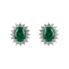 Orecchini con ovale di zirconi Pearl - Verde