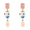 Orecchini con sfera e goccia Partenope - Multicolor