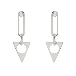 Orecchini con zircone e triangolo Domus - Argento