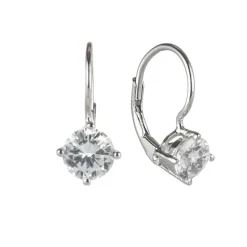 Orecchini con zircone tondo Pearl - Bianco