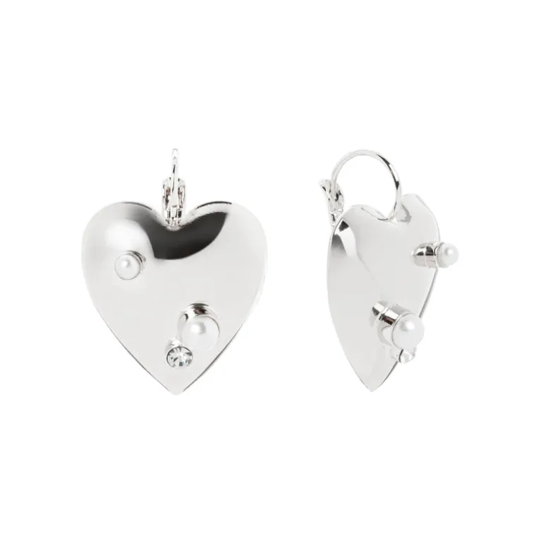 Orecchini cuore e monachella Amaranta - Argento