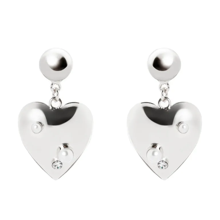 Orecchini cupolina e cuore Amaranta - Argento