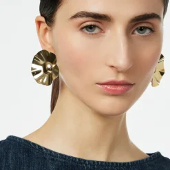 Orecchini fiore di lamina Amaranta - Oro