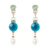 Orecchini lunghi Sirens - Blu