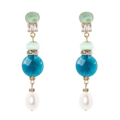 Orecchini lunghi Sirens - Blu