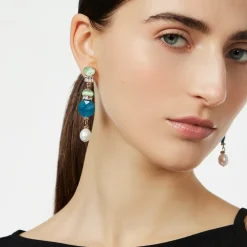 Orecchini lunghi Sirens - Blu