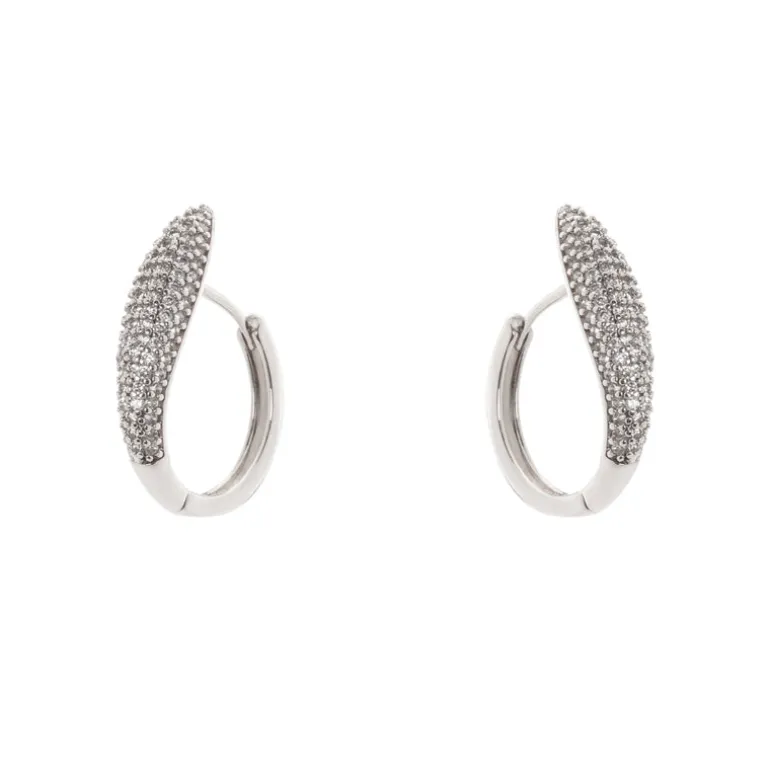 Orecchini mini cerchio affusolato Ginevra - Argento