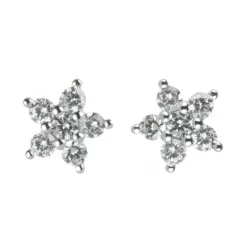 Orecchini stella di zirconi Pearl - Bianco