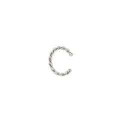 Orecchino Ear cuff mini cerchio a trama intrecciata Rania - Argento