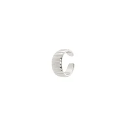 Orecchino Ear cuff mini cerchio a fasce trasversali Rania - Argento