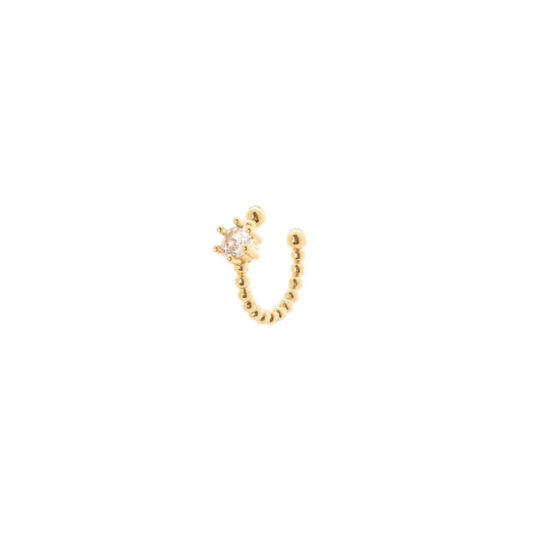 Orecchino Ear cuff mini cerchio a boule Rania - Oro