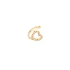 Orecchino Ear cuff mini cerchio e cuore cavo Rania - Oro