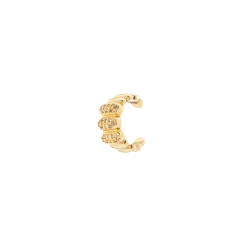 Orecchino Ear cuff mini cerchio a fasce ovali Rania - Oro