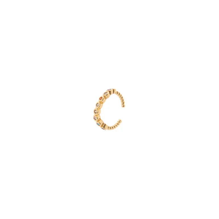 Orecchino Ear cuff mini cerchio segmentato Rania - Oro