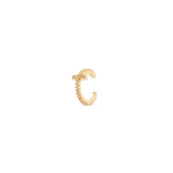 Orecchino Ear cuff mini cerchio e barretta trasversale Rania - Bianco