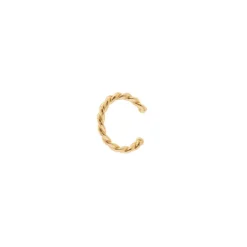 Orecchino Ear cuff mini cerchio a trama intrecciata Rania - Oro