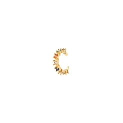 Orecchino Ear cuff mini cerchio multicolore Rania - Oro