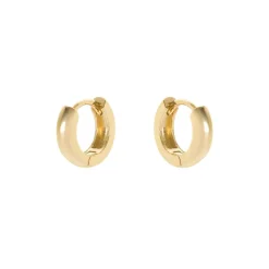 Piccoli orecchini a cerchio semi tondo Malibù - Oro