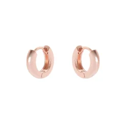 Piccoli orecchini a cerchio semi tondo Malibù - Oro rosa