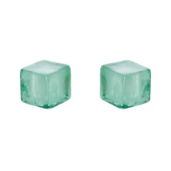 Piccoli orecchini a cubo Kaaba - Turchese