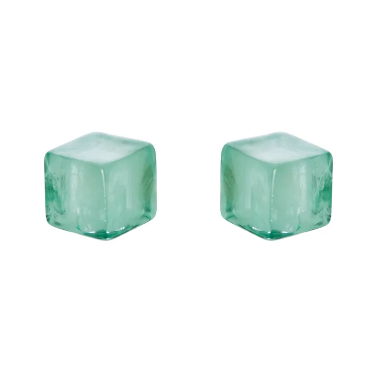 Piccoli orecchini a cubo Kaaba - Turchese