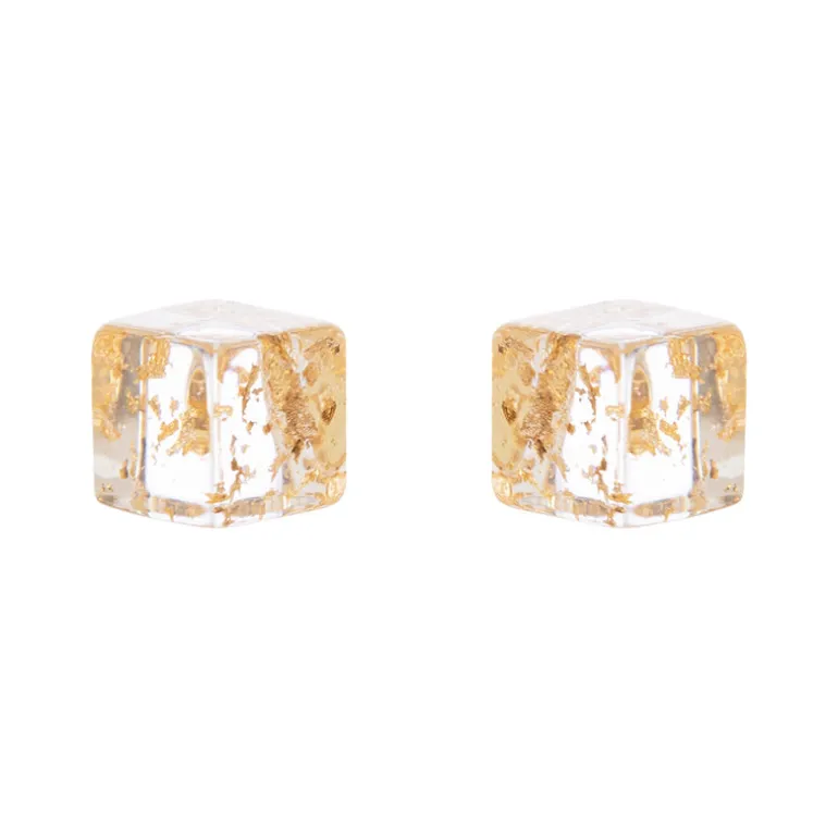 Piccoli orecchini a cubo Kaaba - Bianco