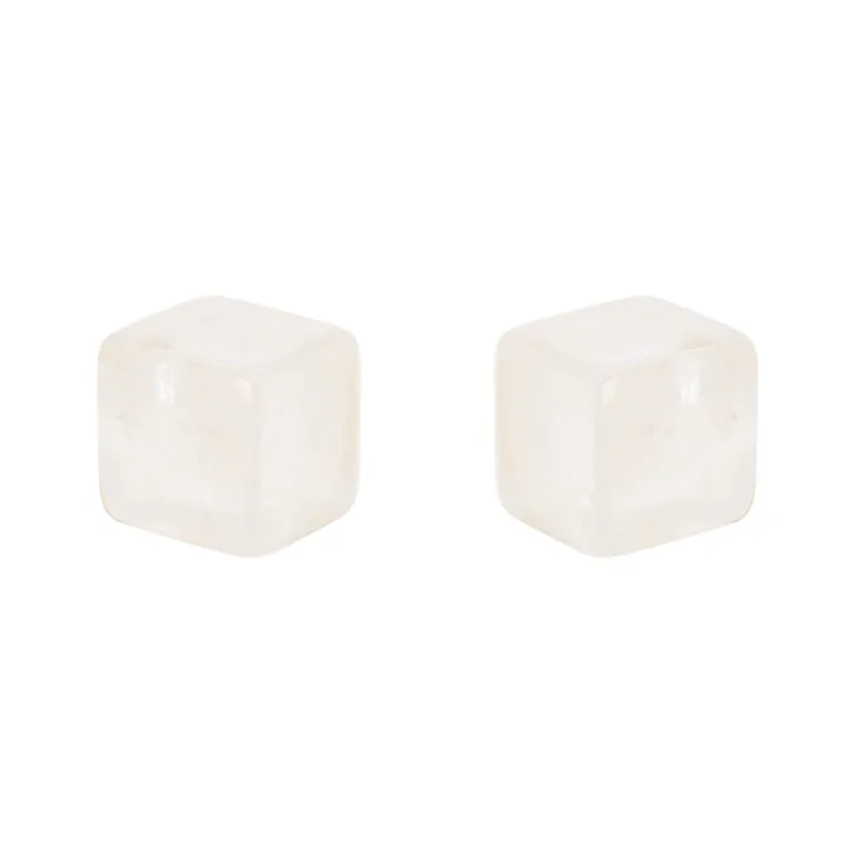 Piccoli orecchini a cubo Kaaba - Bianco
