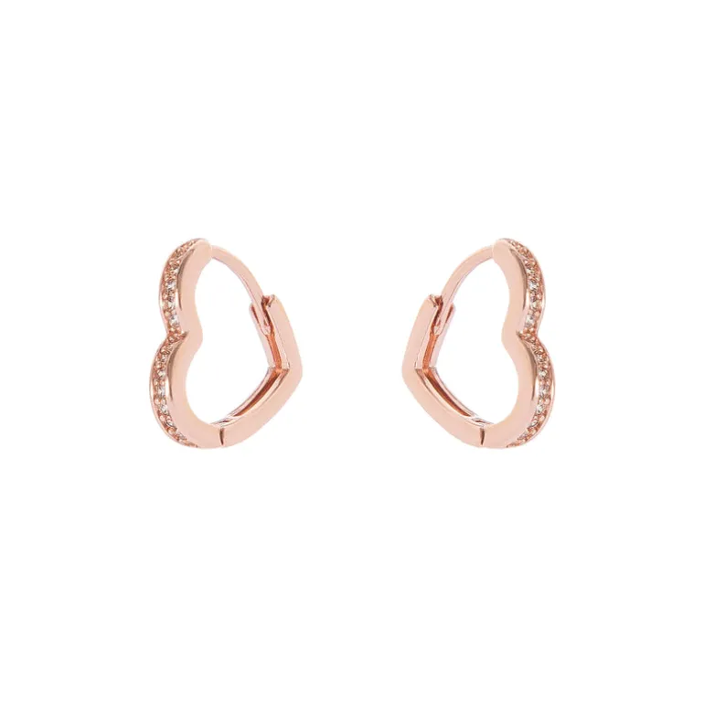 Piccoli orecchini a cuore Malibù - Oro rosa