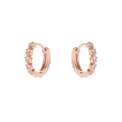 Piccoli orecchini cerchio e stelline Malibù - Oro rosa