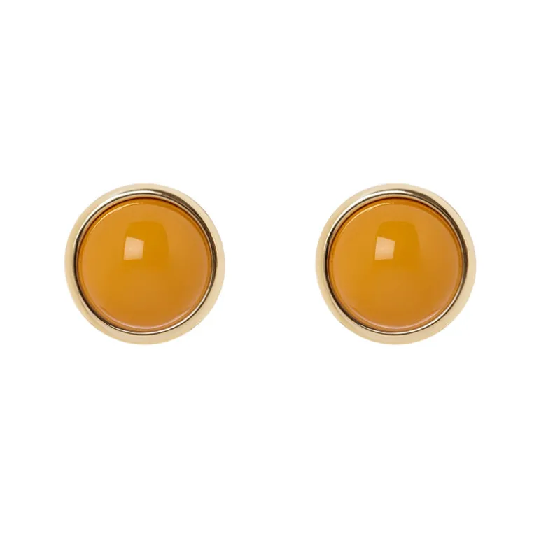 Piccoli orecchini con cabochon in cornice Chantal - Rosso