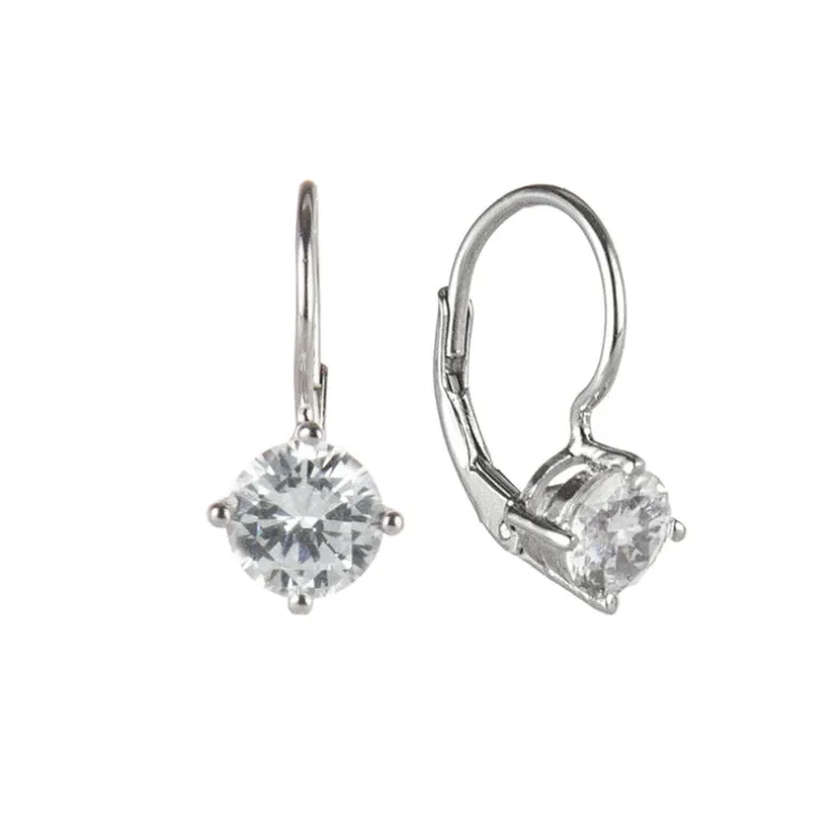 Piccoli orecchini con zircone Pearl - Bianco
