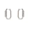 Piccoli orecchini mini cerchio ottagonale Ginevra - Argento