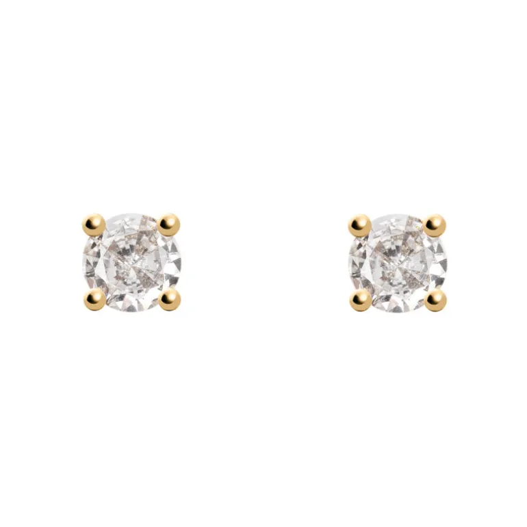 Piccoli orecchini punto luce Kristall - Oro e bianco